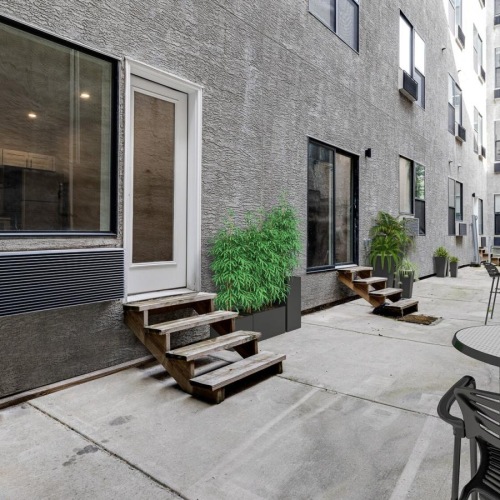 entrances to units with landscaping