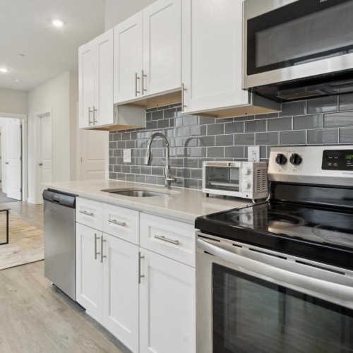kitchen that connects to the living room